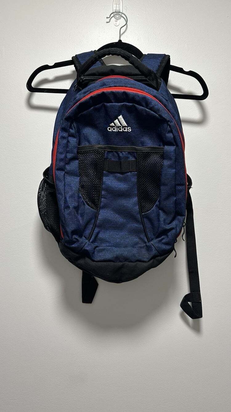 Adidas Blue and Red Backpack Hiking Gym Or School Bag with Pockets